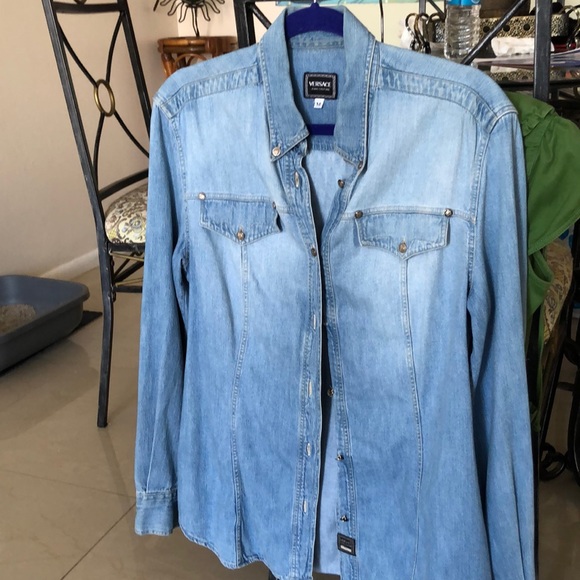 Versace Tops - Versace Jeans Couture Blu Denim Shirt